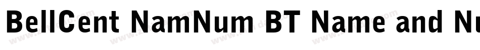 BellCent NamNum BT Name and Number字体转换